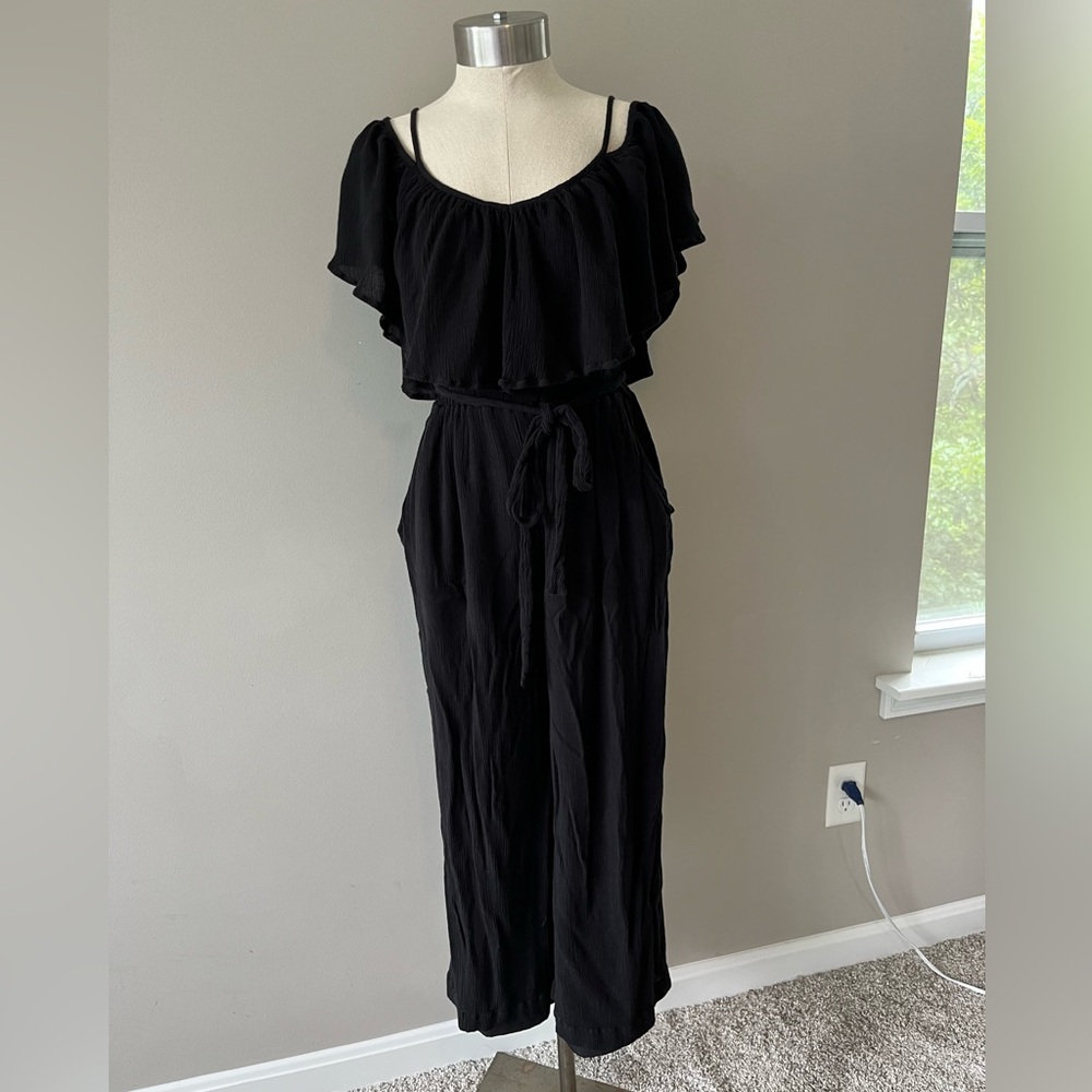 Mara Hoffman capri romper jumpsuit black